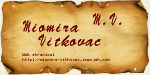Miomira Vitkovac vizit kartica